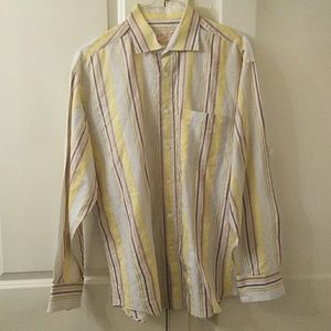 Men Stripped Bugatchi Uomo Shirt Sz L